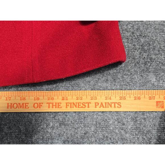 London Fog Coat Womens Large Red Wool Blend Single Breasted Lined Pockets - Picture 8 of 12